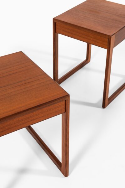 Pair of bedside tables in teak at Studio Schalling