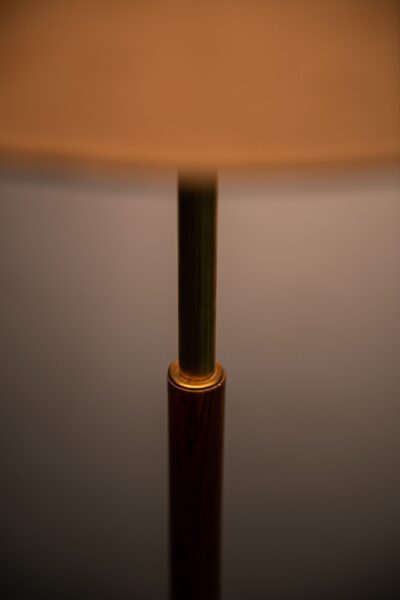 Pair of floor lamps in brass and rosewood at Studio Schalling