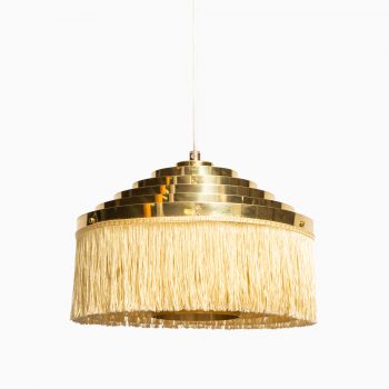Hans-Agne Jakobsson ceiling lamp in brass and silk at Studio Schalling
