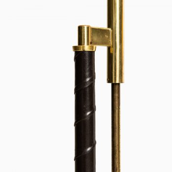 Floor lamp in brass and leather at Studio Schalling