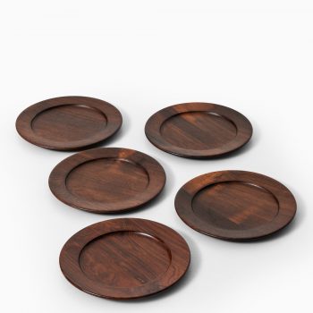 Coaster plates in rosewood attributed to Jens Quistgaard at Studio Schalling