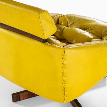 Percival Lafer easy chair in rosewood and yellow leather at Studio Schalling