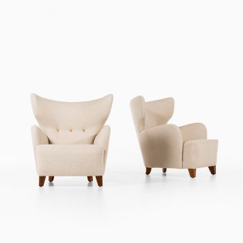 Flemming Lassen attributed pair of wingback easy chairs at Studio Schalling