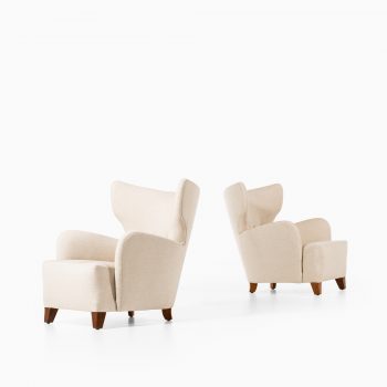 Flemming Lassen attributed pair of wingback easy chairs at Studio Schalling