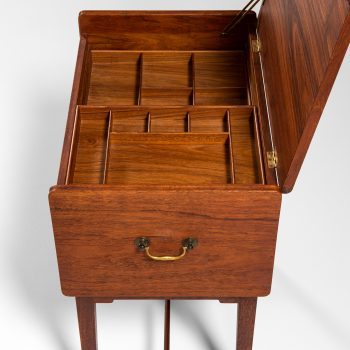 Ludvig Pontoppidan side table in teak and brass at Studio Schalling