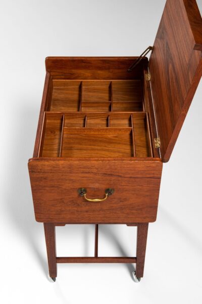 Ludvig Pontoppidan side table in teak and brass at Studio Schalling