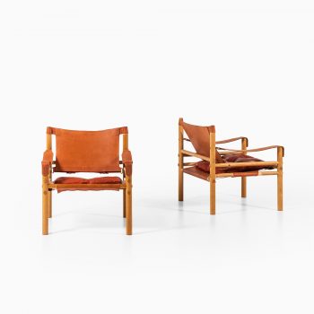 Arne Norell Sirocco easy chairs in ash and leather at Studio Schalling