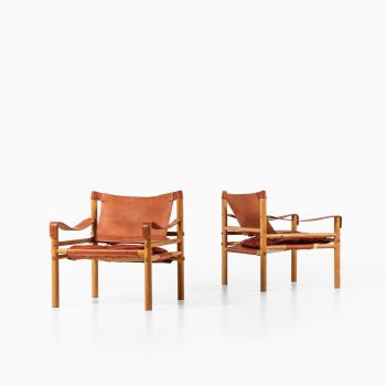 Arne Norell Sirocco easy chairs in ash and leather at Studio Schalling
