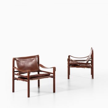 Arne Norell Sirocco easy chairs in brown leather at Studio Schalling