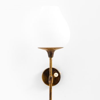 Alf Svensson wall lamps in brass and opal glass at Studio Schalling