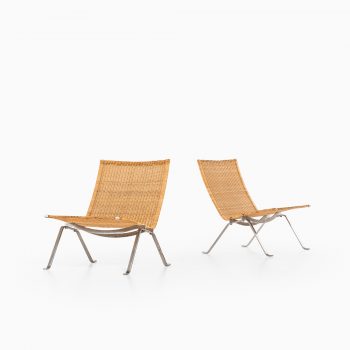 Poul Kjærholm PK-22 easy chairs in rattan at Studio Schalling