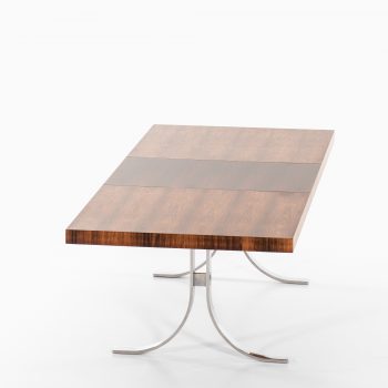 Poul Nørreklit dining table in rosewood and steel at Studio Schalling