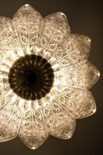 Carl Fagerlund ceiling lamp in brass and glass at Studio Schalling