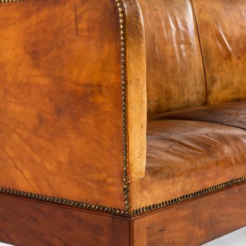 Jacob Kjær sofa in cuban mahogany and niger leather at Studio Schalling