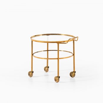 Mid century trolley in brass and glass at Studio Schalling