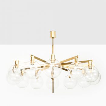 Hans-Agne Jakobsson ceiling lamp model T-348/12 in brass and glass at Studio Schalling