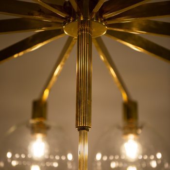 Hans-Agne Jakobsson ceiling lamp model T-348/12 in brass and glass at Studio Schalling