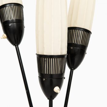 Floor lamp with 3 shades in white fabric at Studio Schalling