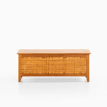 Kai Winding chest in oak and woven cane at Studio Schalling