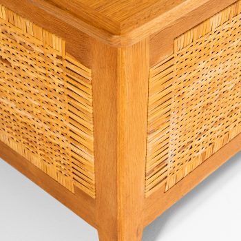 Kai Winding chest in oak and woven cane at Studio Schalling