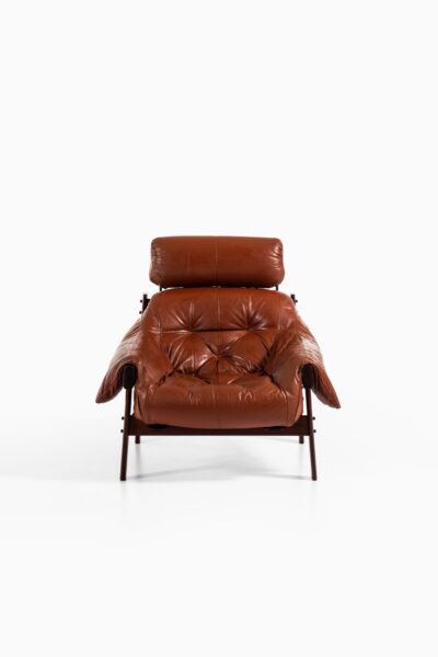 Percival Lafer easy chair in rosewood and brown leather at Studio Schalling