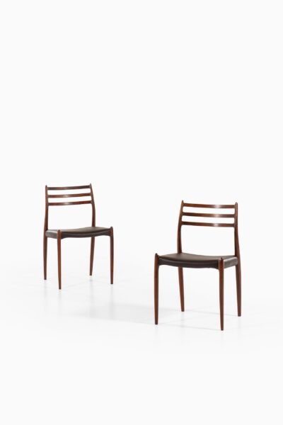 Niels O. Møller dining chairs model 78 in rosewood at Studio Schalling