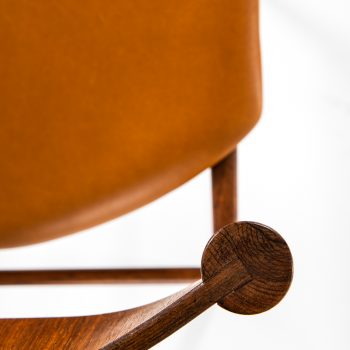 Ib Kofod-Larsen dining chairs in rosewood and leather at Studio Schalling