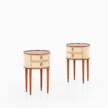 Halvdan Pettersson bedside tables in mahogany at Studio Schalling