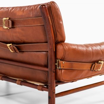 Arne Norell Kontiki 3-seat sofa in brown leather at Studio Schalling