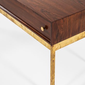 Poul Nørreklit side tables in rosewood and brass at Studio Schalling