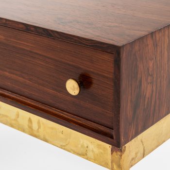 Poul Nørreklit side tables in rosewood and brass at Studio Schalling