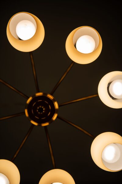 Fog & Mørup ceiling lamp in brass and glass at Studio Schalling