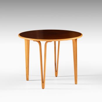 Carl-Axel Acking attributed side table in beech and mahogany at Studio Schalling