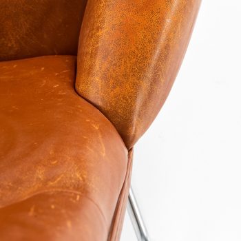 Hans Wegner AP47 easy chair in brown leather at Studio Schalling