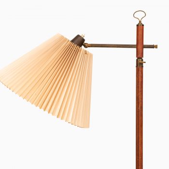 Floor lamps in leather and brass by unknown designer at Studio Schalling