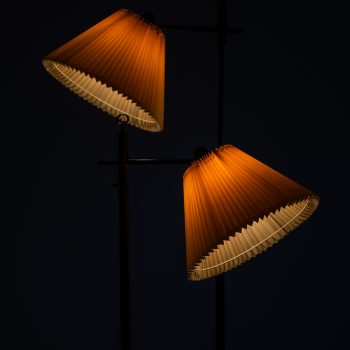 Floor lamps in leather and brass by unknown designer at Studio Schalling