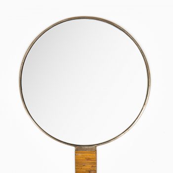 Hand mirror in bronze and wired cane at Studio Schalling