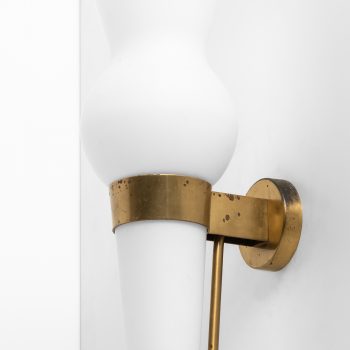 Hans-Agne Jakobsson wall lamps in brass and opaline glass at Studio Schalling
