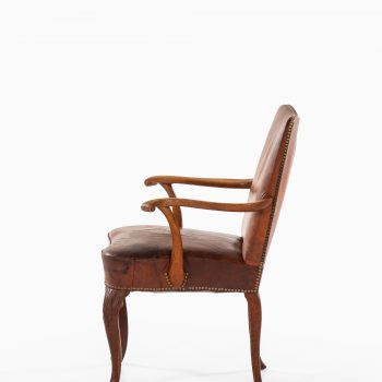 Frits Henningsen armchair in oak and natural leather at Studio Schalling