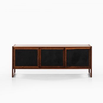 Rosewood sideboard with black leather at Studio Schalling