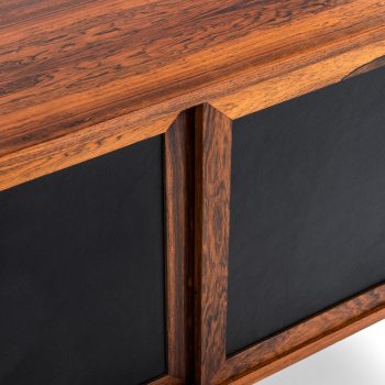Rosewood sideboard with black leather at Studio Schalling