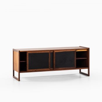 Rosewood sideboard with black leather at Studio Schalling