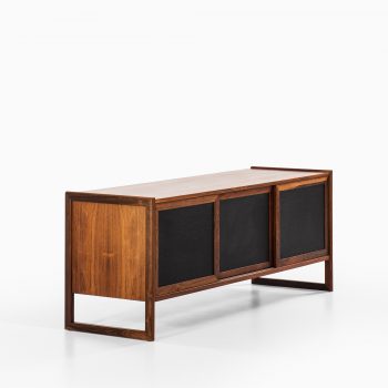 Rosewood sideboard with black leather at Studio Schalling