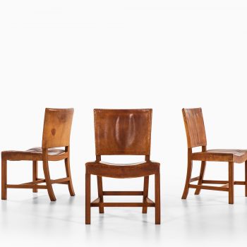 Kaare Klint dining chairs model 3758 in niger leather at Studio Schalling