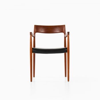 Niels O. Møller armchairs model 57 in teak and leather at Studio Schalling