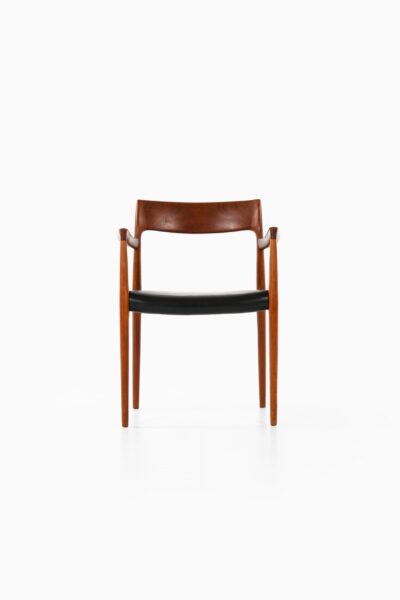 Niels O. Møller armchairs model 57 in teak and leather at Studio Schalling