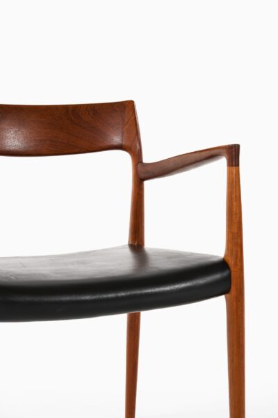 Niels O. Møller armchairs model 57 in teak and leather at Studio Schalling