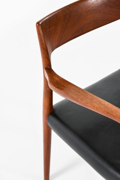 Niels O. Møller armchairs model 57 in teak and leather at Studio Schalling