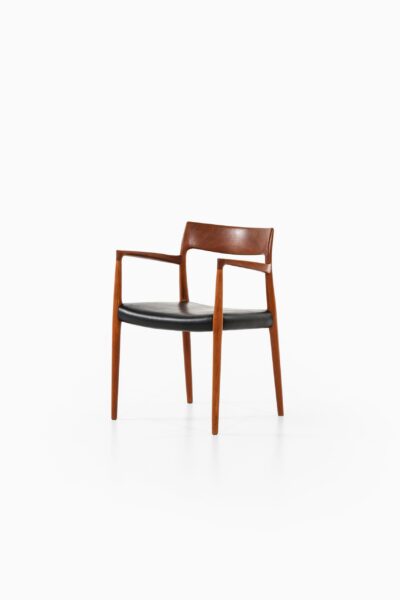 Niels O. Møller armchairs model 57 in teak and leather at Studio Schalling