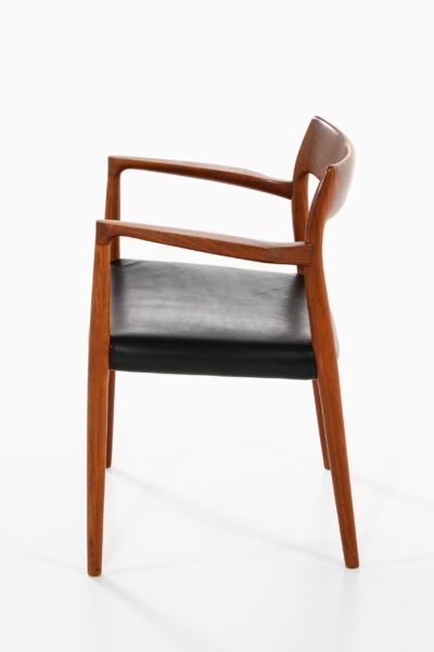 Niels O. Møller armchairs model 57 in teak and leather at Studio Schalling